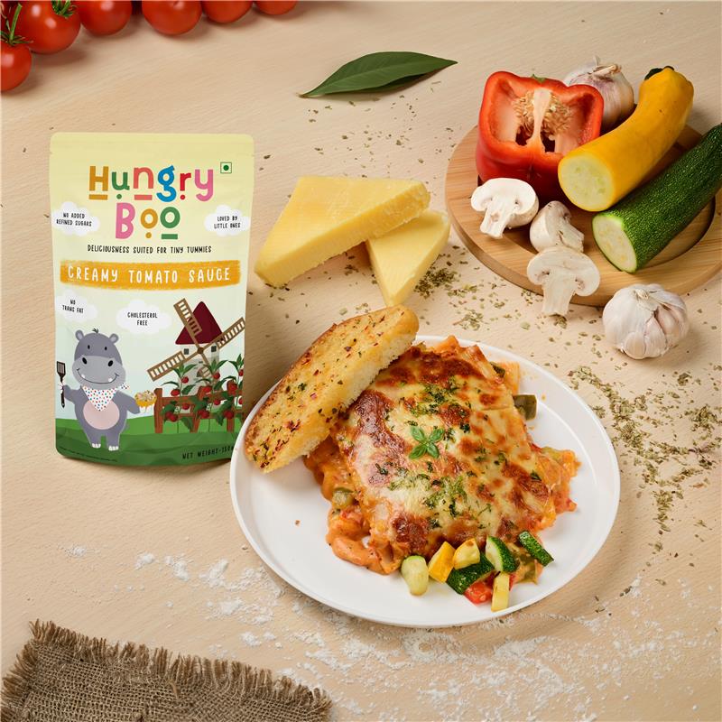 Vegetable Lasagne Using Hungry Boo's Creamy Tomato Sauce